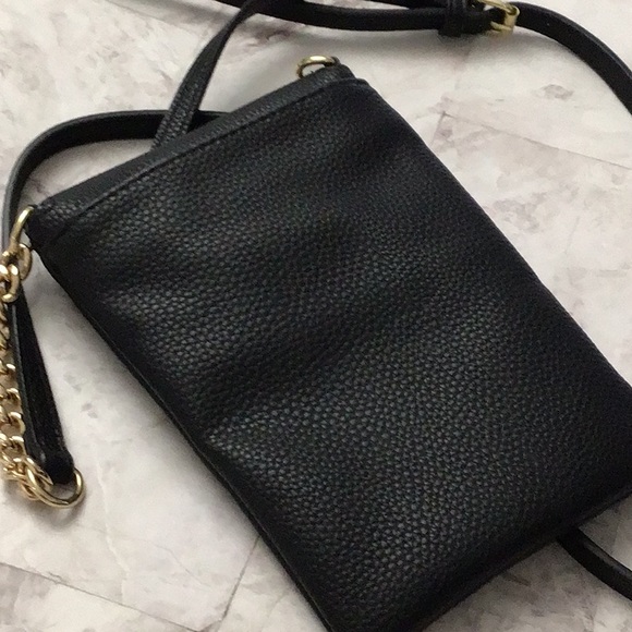 Nanette Lepore Black Pebble Faux Leather phone wallet crossbody bag - Picture 5 of 10